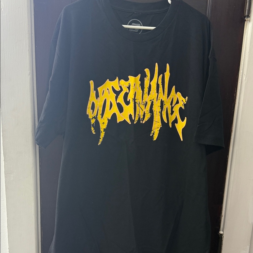 Black T-Shirt with Yellow Graphic